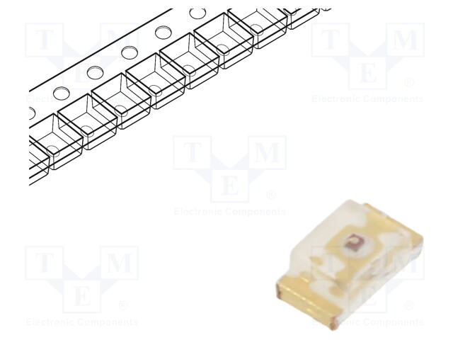 LED; SMD; 1608; red; 16÷50mcd; 1.6x0.8x0.6mm; 120°; 2÷2.4V; 10mA