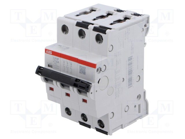 Circuit breaker; 415VAC; Inom: 1.6A; Poles: 3; Charact: Z; 25kA; IP20