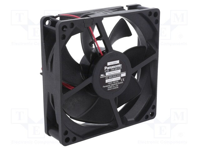 Fan: DC; axial; 12VDC; 92x92x25mm; 67.8m3/h; 25dBA; ball bearing