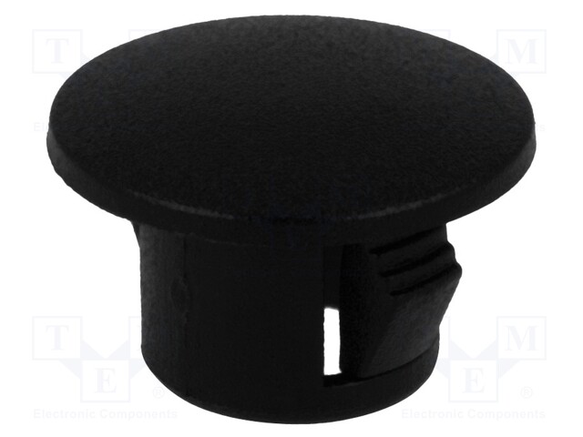 Stopper; polyamide; Wall thick: 0.8÷1.8mm; Øhole: 7mm; H: 7mm; black