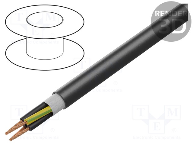 Wire: mains; ÖLFLEX® CHAIN 896 P; 4G1,5mm2; PUR; black; stranded