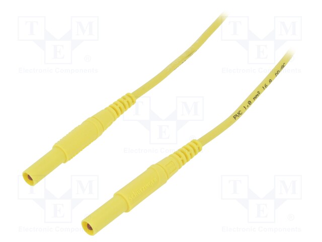 Test lead; PVC; 1m; yellow; 16A; Cond.cross sec: 1mm2