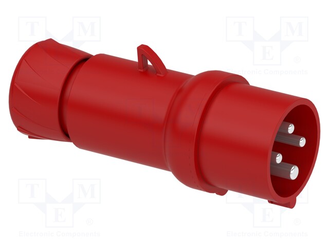 Connector: AC supply; plug; male; 16A; 200/250VAC; IP44; for cable