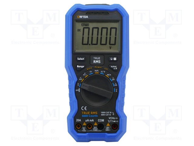 Digital multimeter; 3x/s; LCD 3 5/6 digits,with a backlit