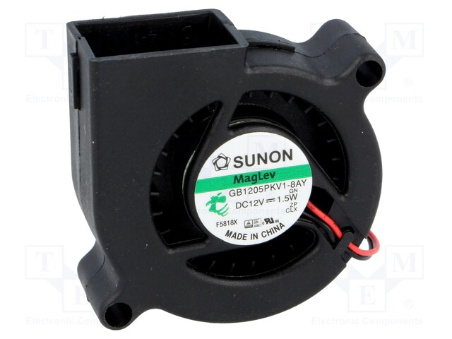 Fan: DC; blower; 12VDC; 50x50x20mm; 9.68m3/h; 35dBA; Vapo; Len: 300mm