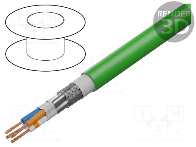 Wire: data transmission; HELUKAT® 100S,SF/UTP; 4x1x26AWG; PUR