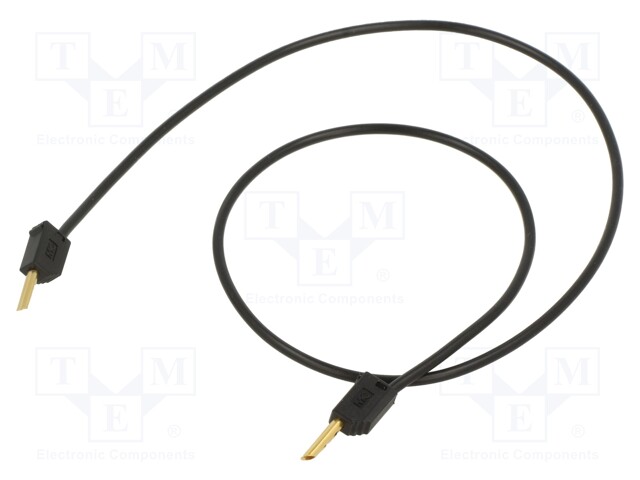 Test lead; 60VDC; 30VAC; 10A; non-insulated; Len: 0.45m; black