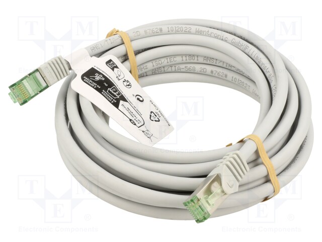 Patch cord; S/FTP; Cat 8.1; stranded; Cu; LSZH; grey; 5m; 26AWG