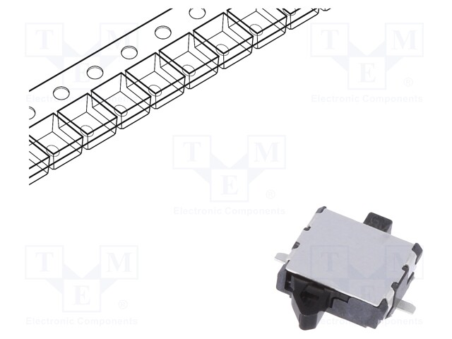 Switch: detecting; Pos: 2; SPST; 0.05A/20VDC; Leads: for PCB; 0.4N