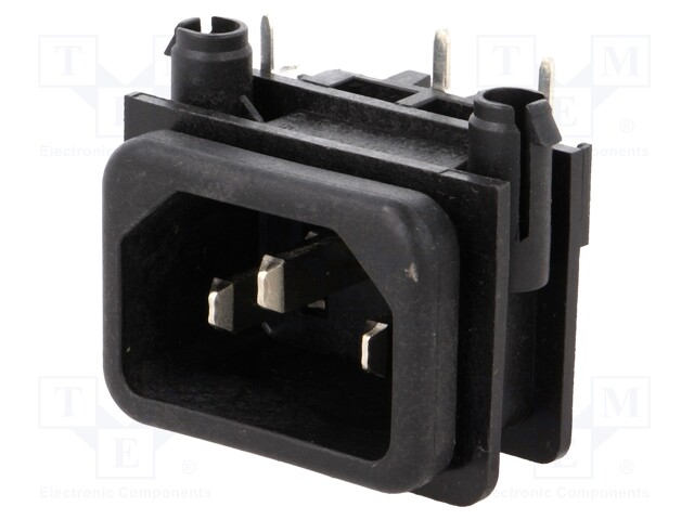 Connector: AC supply; socket; male; 10A; 250VAC; IEC 60320; C14 (E)