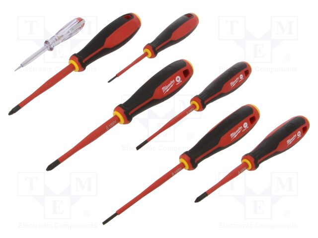 Kit: screwdrivers; Allen,slim; Phillips,Pozidriv®,slot; 7pcs.