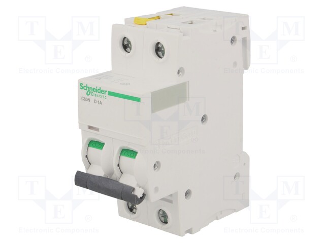 Circuit breaker; 400VAC; Inom: 1A; Poles: 2; DIN; Charact: D; 6kA