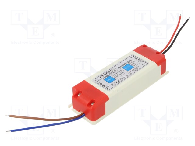 Power supply: switched-mode; LED; 36W; 12VDC; 3A; 230VAC; IP20; 80%