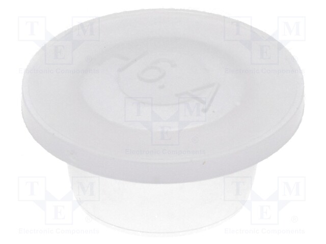 Plugs; Body: semi-transparent; Out.diam: 18.9mm; H: 9mm; Mat: LDPE