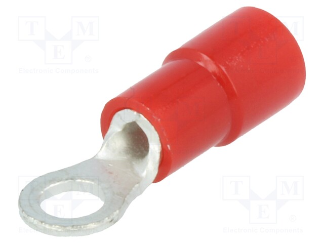 Ring terminal; M3; Ø: 3.2mm; 0.3÷1.65mm2; crimped; for cable; red