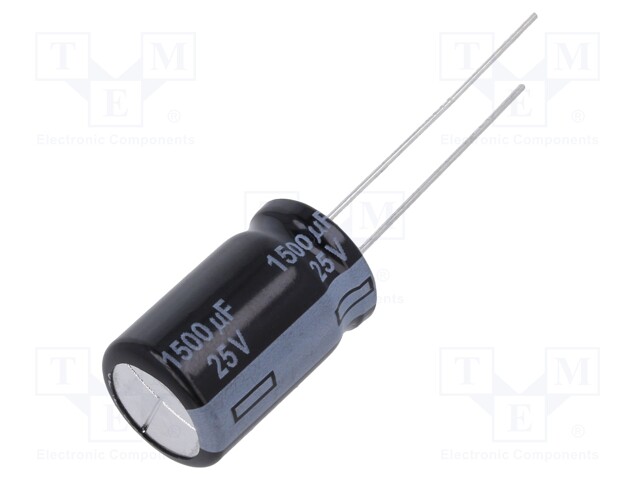 Electrolytic Capacitor, 1500 µF, 25 V, FP Series, ± 20%, Radial Leaded, 5000 hours @ 105°C