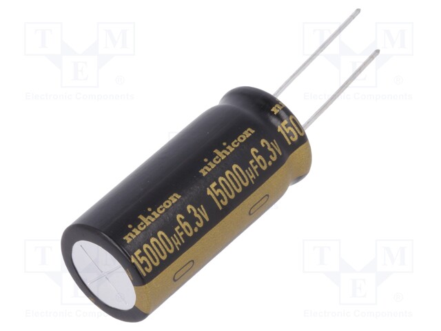 Capacitor: electrolytic; THT; 15000uF; 6.3VDC; Ø16x35.5mm; ±20%