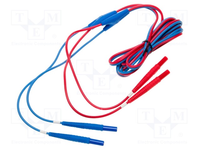 Test lead; 10A; banana plug x2-banana plug x2; insulated; Len: 3m