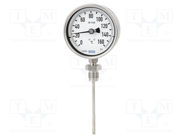 Meter: bimetal thermometer; 0÷120°C; Probe l: 200mm; Ø: 100mm