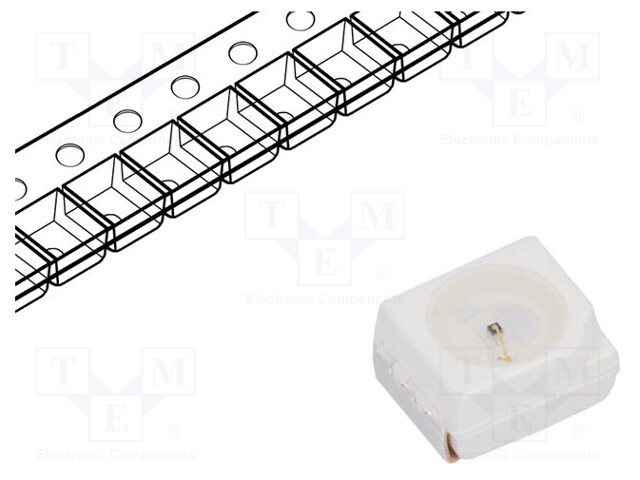 LED; SMD; 3528,PLCC2; amber; 180÷320mcd; 3.5x2.8x1.9mm; 120°; 20mA