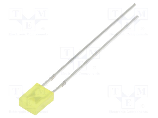 LED; rectangular; 2x4x5mm; yellow; 330÷500mcd; 100°; Front: flat