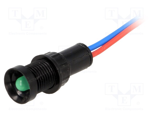 Indicator: LED; recessed; 12VDC; 12VAC; Cutout: Ø11mm; IP40; plastic