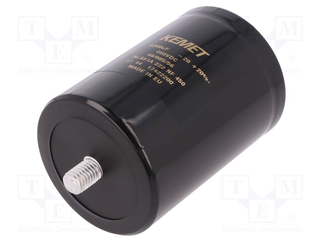 Capacitor: electrolytic; 2200uF; 450VDC; Leads: screw; ESR: 59mΩ