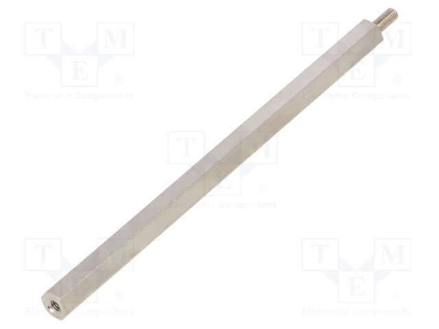 Screwed spacer sleeve; Int.thread: M3; 100mm; Ext.thread: M3