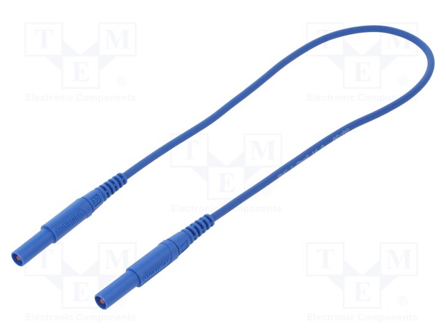 Test lead; PVC; 0.5m; blue; 16A; Cond.cross sec: 1mm2