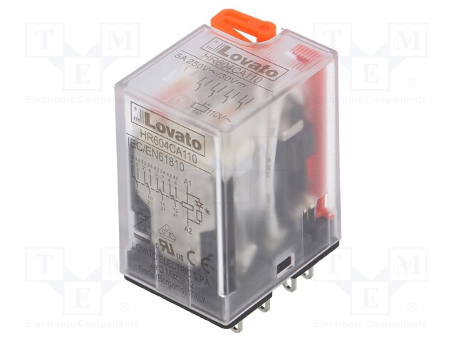 Relay: electromagnetic; 4PDT; Ucoil: 110VAC; 5A/250VAC; 5A/30VDC