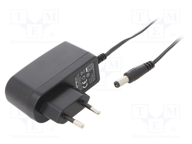 Power supply: switched-mode; constant voltage; 6VDC; 1A; 6W; plug