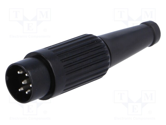 Plug; DIN; male; PIN: 6; Layout: 240°; straight; for cable; soldering