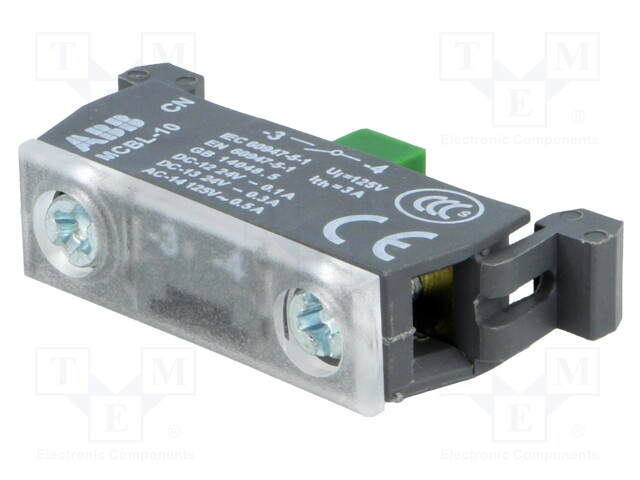 Contact block, microswitch; 22mm; front fixing; Contacts: NO