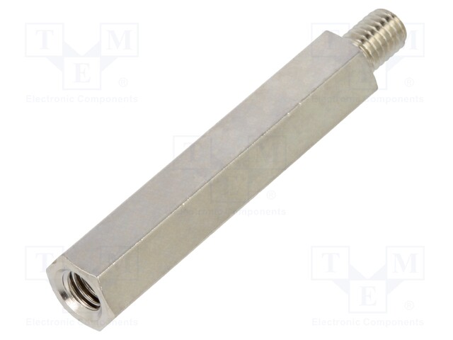 Screwed spacer sleeve; Int.thread: M5; 40mm; Ext.thread: M5; brass