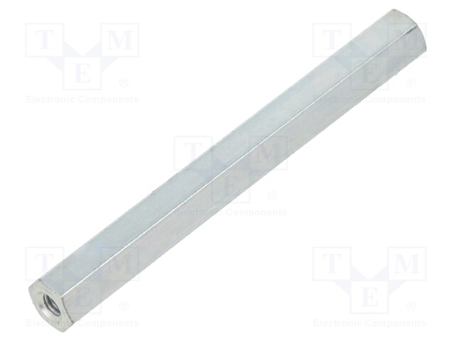 Screwed spacer sleeve; Int.thread: M3; 55mm; hexagonal; steel