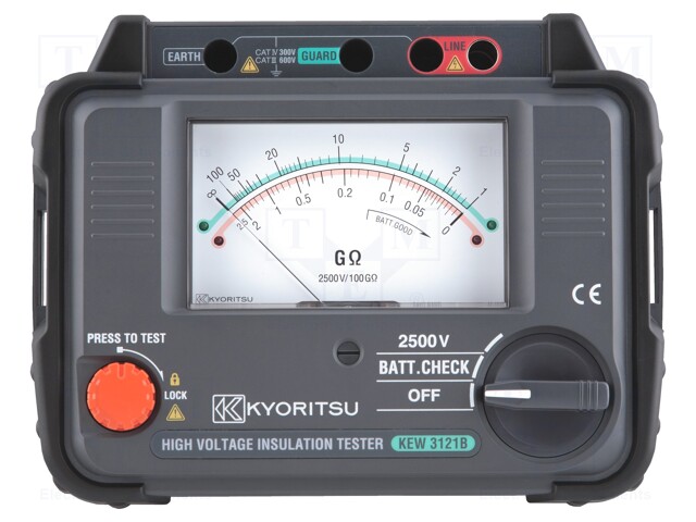 Meter: insulation resistance; analogue; 2/100GΩ; 2.5kV