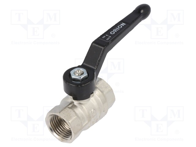 Mechanical ball valve; Temp: -15÷90°C; Mat: nickel plated brass