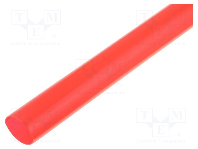 Heat shrink sleeve; glueless; 2: 1; 6.4mm; L: 1m; red; polyolefine