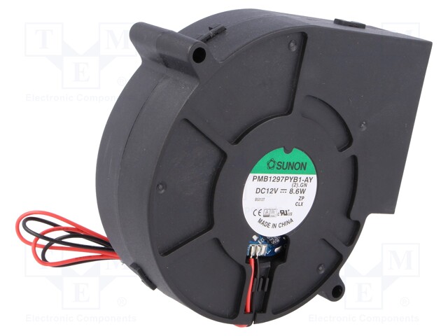 Fan: DC; blower; 12VDC; 97x94x33mm; 51.85m3/h; 55.8dBA; Len: 300mm