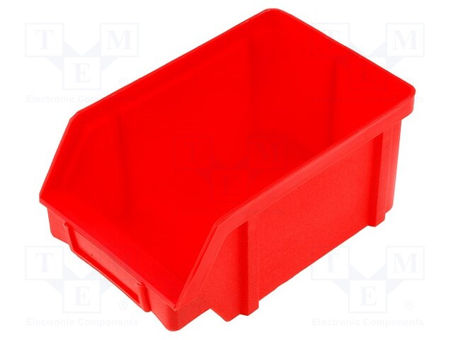 Container: workshop; red; polypropylene; H: 74mm; W: 101mm; D: 157mm