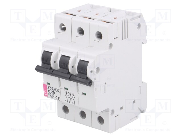 Circuit breaker; 400VAC; Inom: 20A; Poles: 3; DIN; Charact: C; 10kA