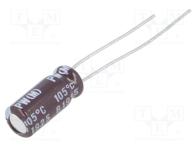 Capacitor: electrolytic; low impedance; THT; 2.2uF; 100VDC; ±20%