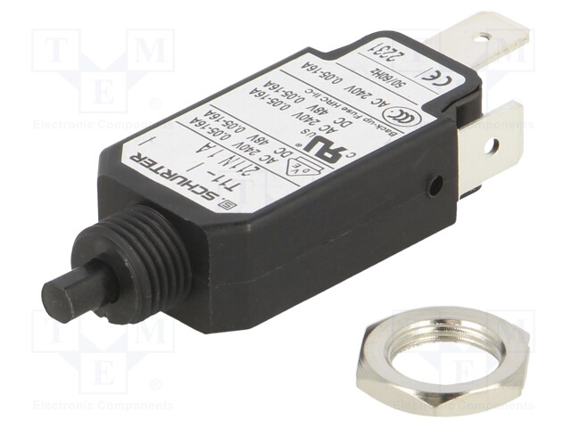 Circuit breaker; Urated: 240VAC; 48VDC; 1A; SPST; Poles: 1; screw