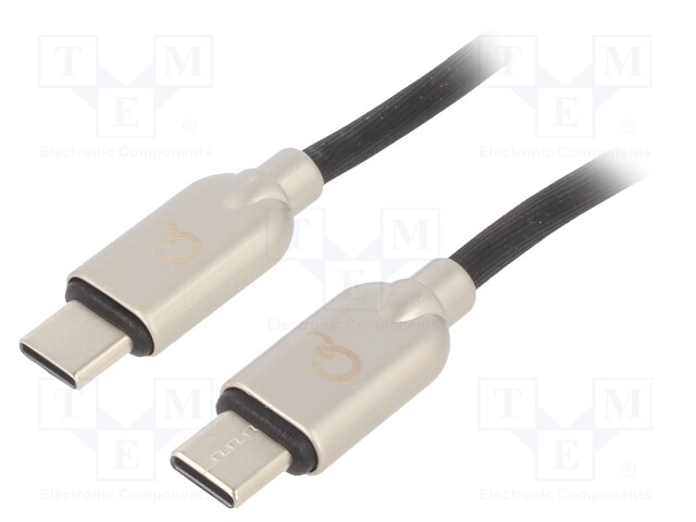 Cable; USB 2.0; USB C plug,both sides; 1m; black; 0.48Gbps; 60W