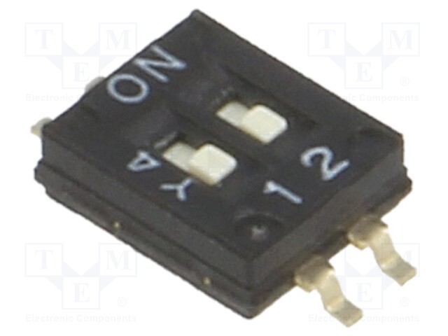 Switch: DIP-SWITCH; Poles number: 2; ON-OFF; 0.025A/24VDC; Pos: 2