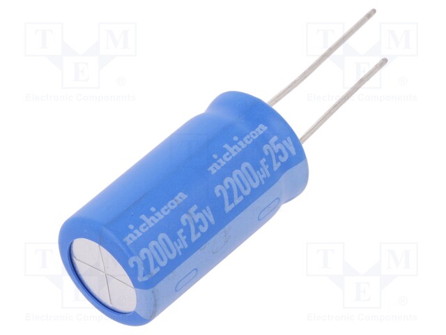 Capacitor: electrolytic; THT; 2200uF; 25VDC; Ø16x31.5mm; ±20%