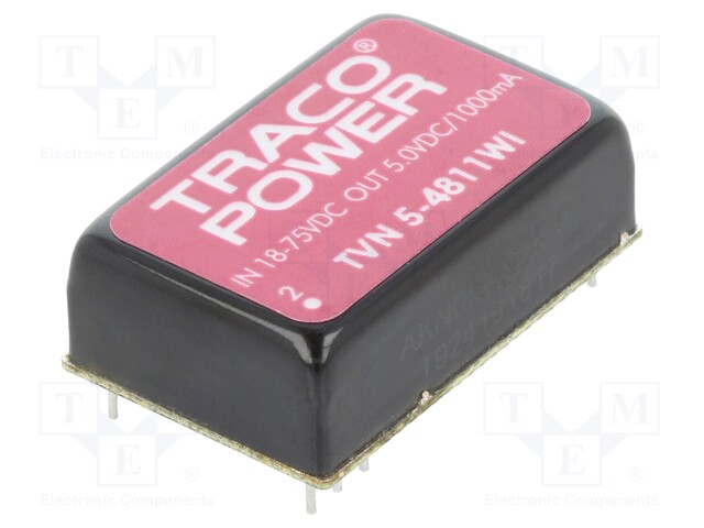 Converter: DC/DC; 5W; Uin: 18÷75V; Uout: 5VDC; Iout: 1000mA; DIP24