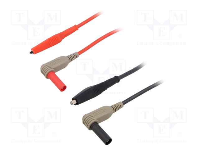 Test leads; Inom: 10A; Len: 1m; insulated; black,red; -20÷80°C