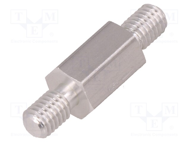 Screwed spacer sleeve; 12mm; Ext.thread: M5; hexagonal; aluminium