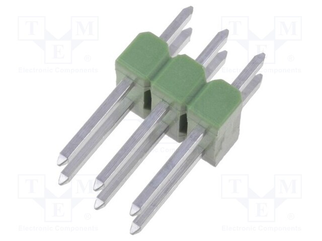 Pin header; pin strips; AMPMODU MOD II; male; PIN: 6; straight